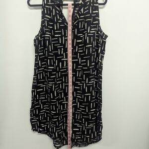 Old Navy Black and Cream Patterned Mini Dress